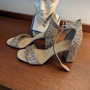 Sparkly Gold Glitter Heels - Size 10
